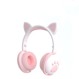 LED Cat Ear Paw Bluetooth Headphones