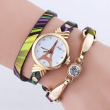 Nuevo Reloj De Pulsera A Rayas De Color Para Mujer