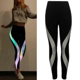 Rainbow Reflective Leggings Workout Fitness Leggings