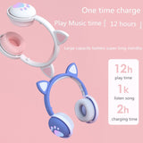 LED Cat Ear Paw Bluetooth Headphones
