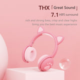 LED Cat Ear Paw Bluetooth Headphones
