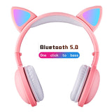 Multiple Color LED Cat Ear Fold Headphones