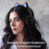 Multiple Color LED Cat Ear Fold Headphones