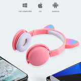 Multiple Color LED Cat Ear Fold Headphones