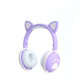 LED Cat Ear Paw Bluetooth Headphones