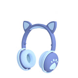 LED Cat Ear Paw Bluetooth Headphones