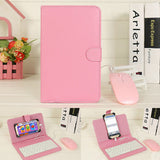 Upgraded Bluetooth Version Portable Wireless Keyboard with PU Leather Case