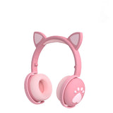 LED Cat Ear Paw Bluetooth Headphones